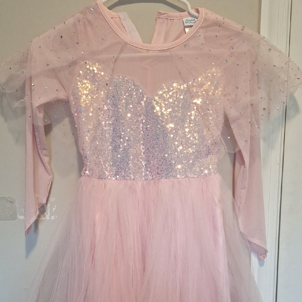 Glittery Pink Kids Dance Costume